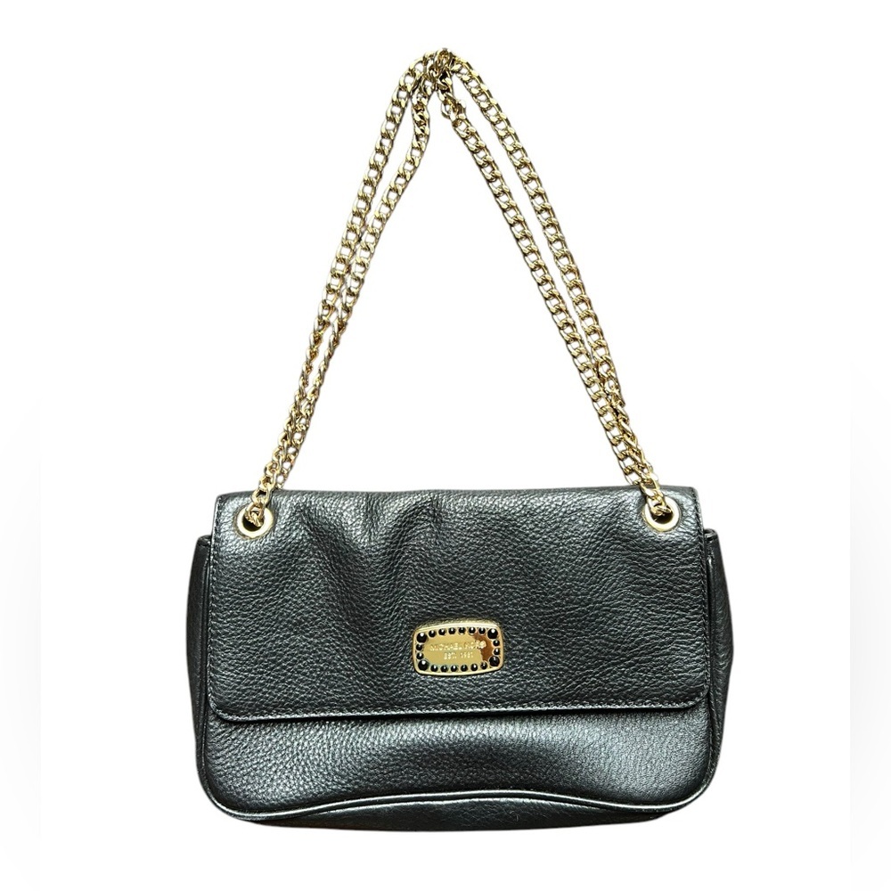 Michael Kors Black Shoulder Bag with Gold Chain